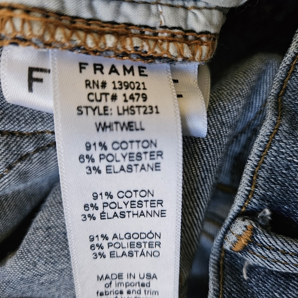 FRAME Jeans Womens 26 Blue Le High Straight Medium Wash Stretch Denim 26×27 - Picture 9 of 9